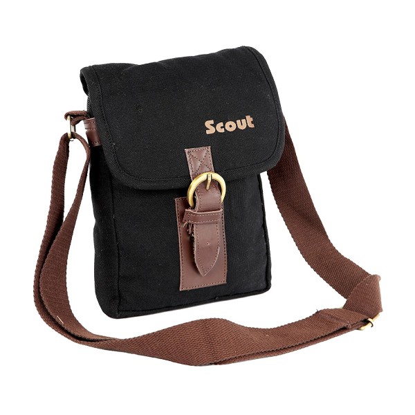 Scout Piccolo Black Canvas Casual Sling Bag (CSLB10003)